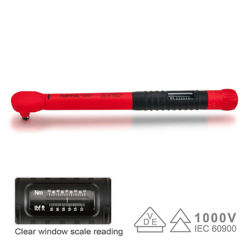Ключ динамометрический 3/8" 10-50Нм изолированный 1000В VDE ANVA1205V4 TOPTUL