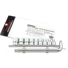 Набор головок 1/2" на планке + Г-обр. вороток GAAG1007 TOPTUL