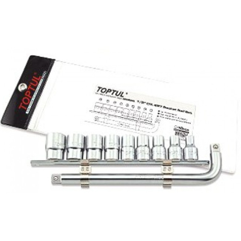 Набор головок 1/2" на планке + Г-обр. вороток GAAG1007 TOPTUL