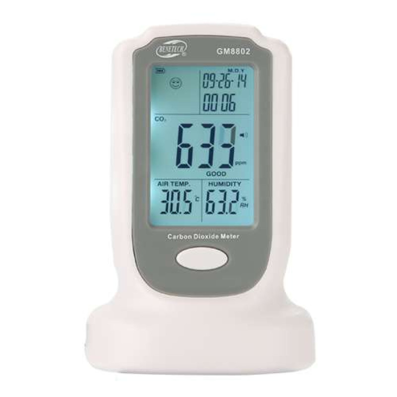 Монітор концентрації вуглекислого газу+термогігрометр (0-2000 ppm,0-50°C, 10-90%) BENETECH GM8802
