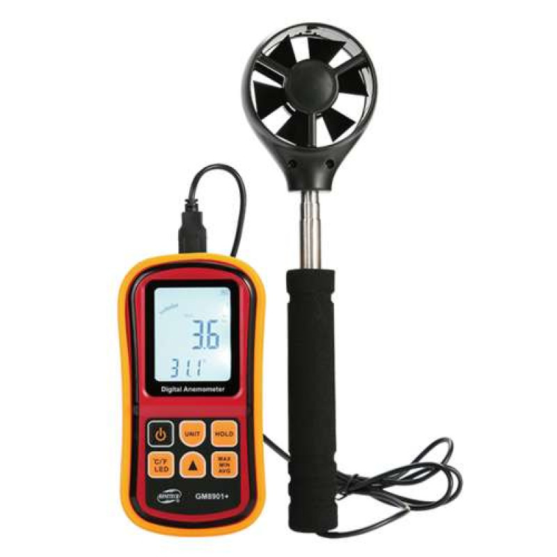 Анемометр, выносная телескопическая крыльчатка 0,8-45м/с, -10-45°C  BENETECH GM8901X