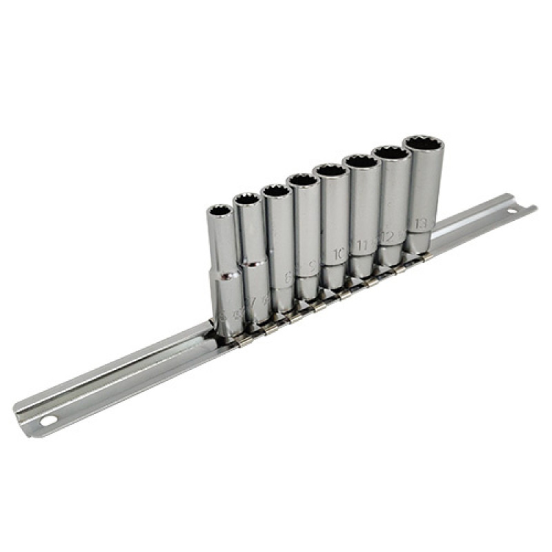 Набор головок длинных 12-гр. 1/4" 8ед. 6~13мм (на планке) GAAQ0804U-12 TOPTUL