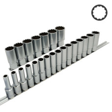 Набор головок длинных 12-гр. 1/2" 23ед (на планке) GAAQ1623U-12 TOPTUL