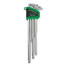 Набір Г-обр. ключів TORX T10-T50 9од. супердовгих з отвором (GAAL0919) TOPTUL GSN-09ET