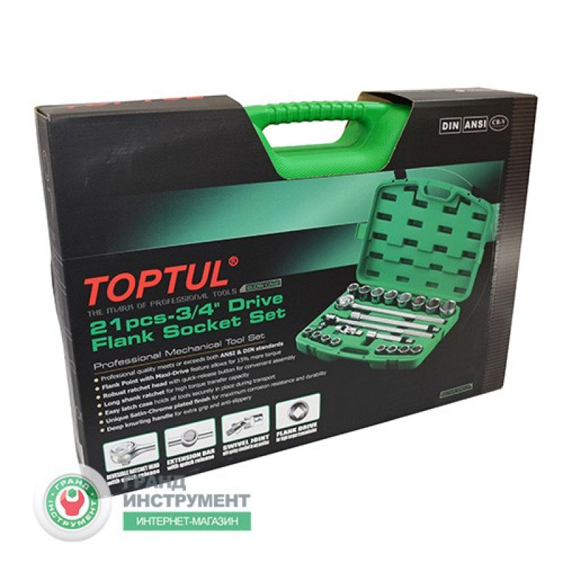 Набор инструмента 3/4" 21ед. (12гр.) GCAI2103 TOPTUL