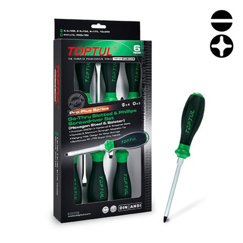 Набор отверток 8 ед. PRO-PLUS SERIES  TOPTUL GFE-0801