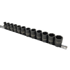Набор ударных головок 1/2" 12 ед. 8,10,12~19,21,22мм (на планке) GAAQ1612M TOPTUL