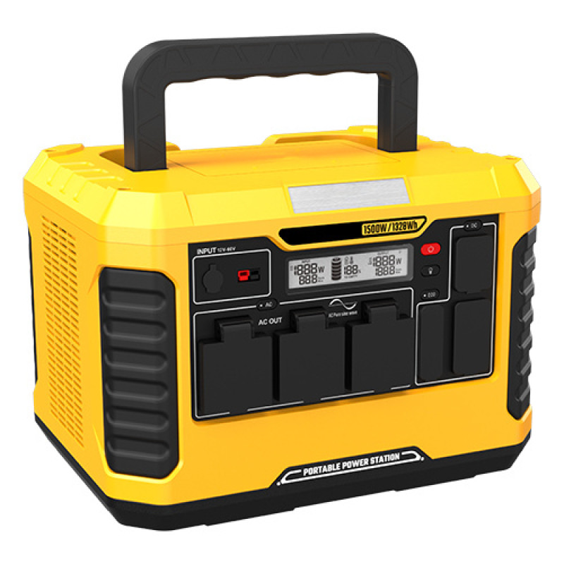 Портативна зарядна станція 1500W/3000W(Max), 220V, 1328Wh, 22.2V/59.8Ah (358 800mAh/3.7V) PROTESTER PRO-PS1500B