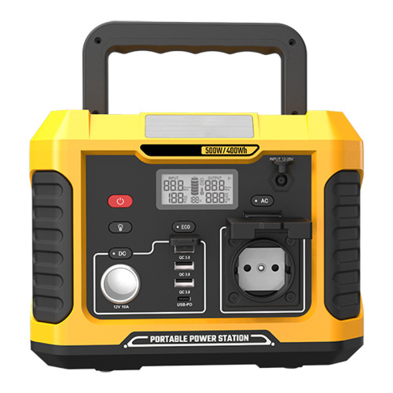 Портативная зарядная станция 500W/1000W(Max), 220V, 400Wh, 22.2V/18Ah (108 000mAh/3.7V)  PROTESTER PRO-PS500B