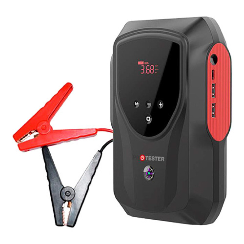 Зарядний пристрій для автомобіля (Бустер) з компресором 2-в-1 Jump Starter 12V 2000А (повербанк 15800mAh) PROTESTER PRO-JS158