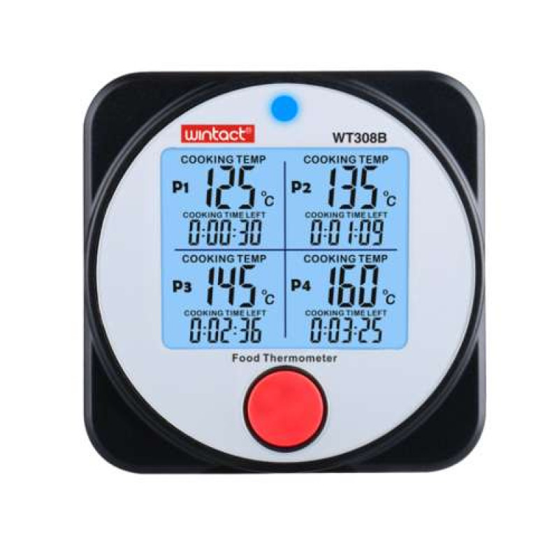 Термометр для гриля (мяса) 4-х канальный Bluetooth, -40-300°C  WINTACT WT308B