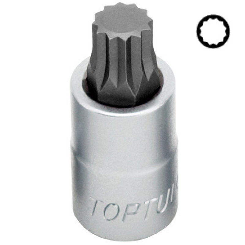 Головка с насадкой SPLINE M16 L55мм 1/2" BCHA1616 TOPTUL
