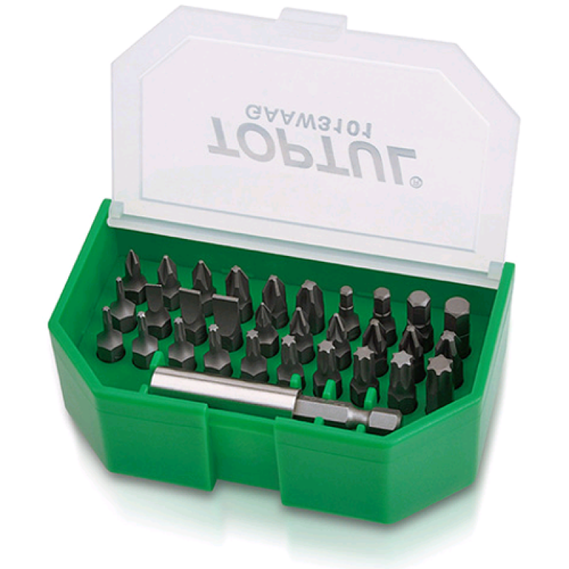 Набор бит 1/4" SL, PH, PZ, TORX, HEX GAAW3101 TOPTUL