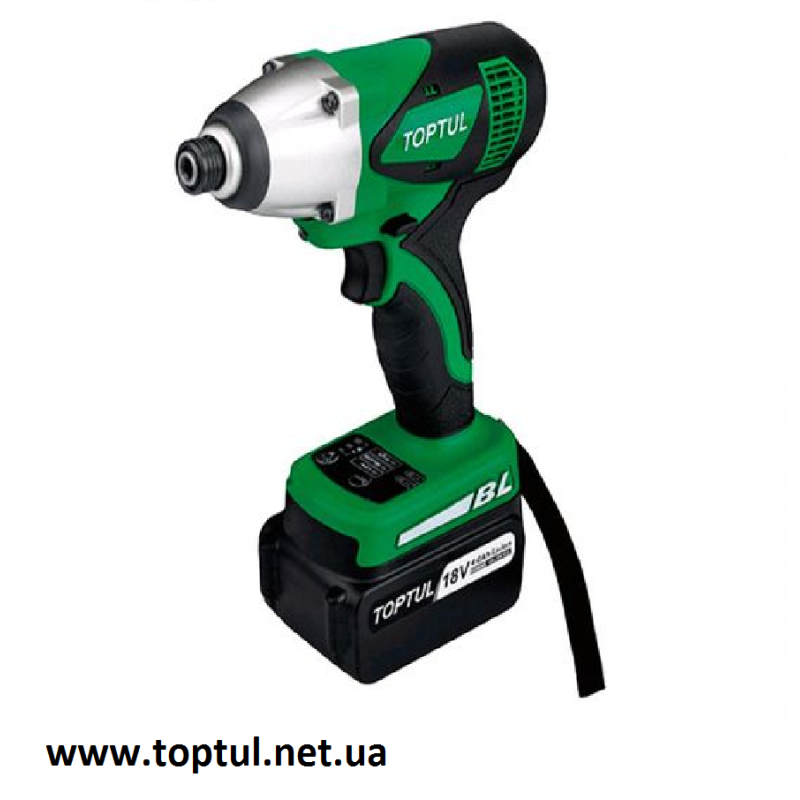 Електрошуруповерт 18V 4.0Ah 400Nm 0-3000об/хв TOPTUL KPBA0840E