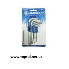 Набір ключів TORX з отвором Г-подібних 9од.   СТАНДАРТ TKS0901