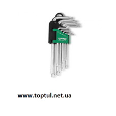 Набір Г-обр. ключів TORX T10-T50 9од. довгих з отвором TOPTUL GAAL0919