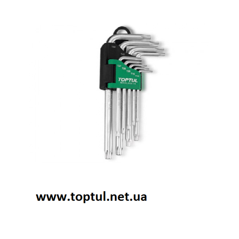 Набор Г-обр. ключей TORX T10-T50  9ед. длинных с отверстием  TOPTUL GAAL0919