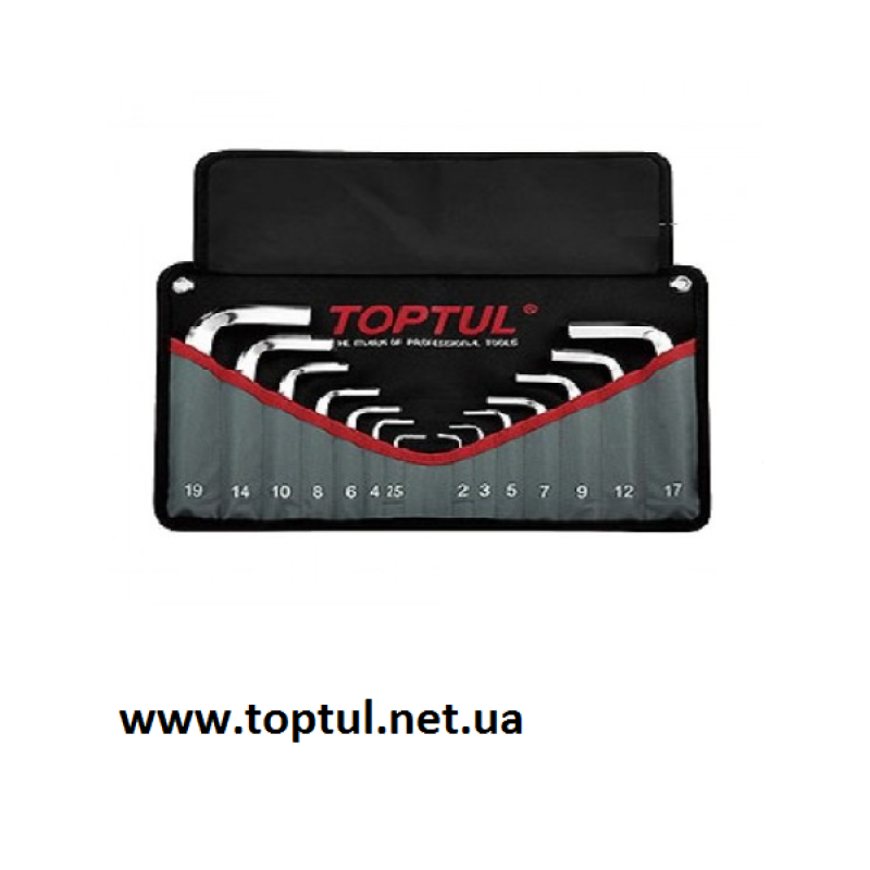 Набор Г-обр.шестигр.  2-19мм  14ед. в чехле  TOPTUL GPAQ1401