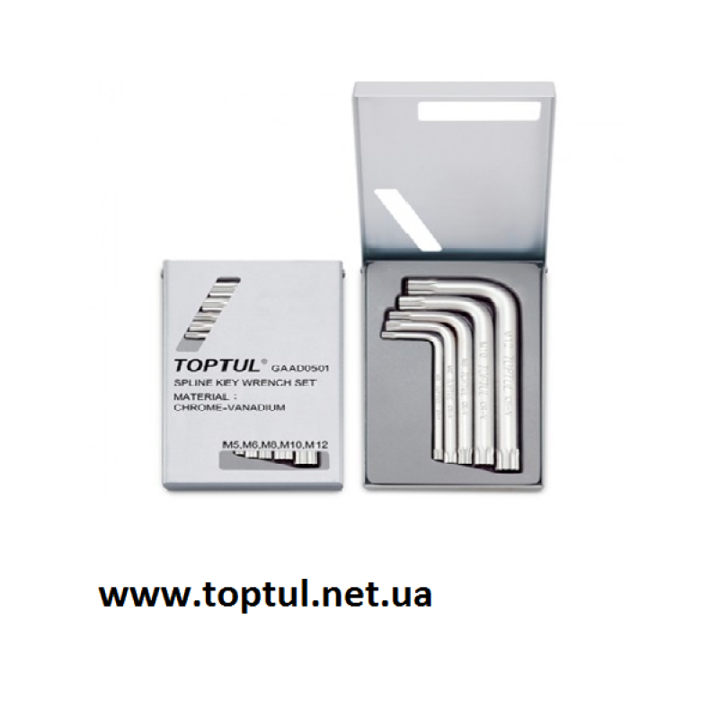 Набор ключей Spline Г-образных М5-М12  TOPTUL GAAD0501