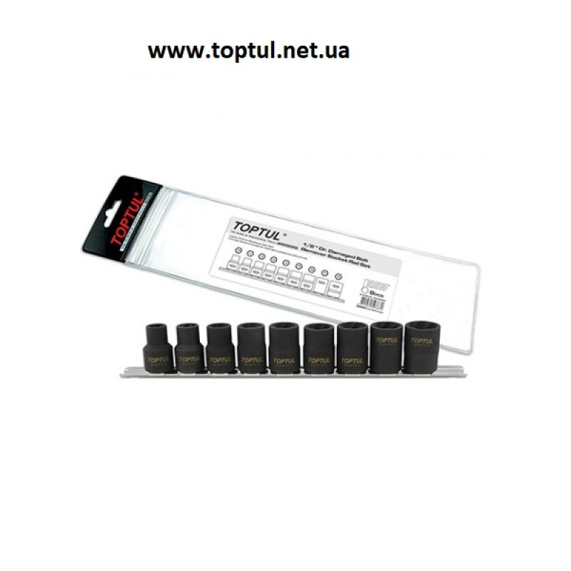 Набор головок для поврежденных гаек 1/2" 9 ед. GAAG0903 TOPTUL