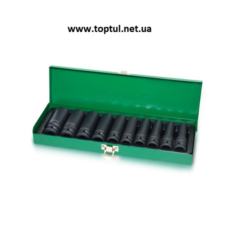 Набор головок ударных длинных 1/2" 10-24мм 10ед. GDAD1002 TOPTUL