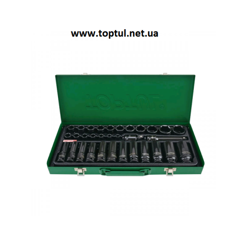 Набор головок ударных 1/2" 8-32мм 32ед. короткие+длинные GDAD3201 TOPTUL