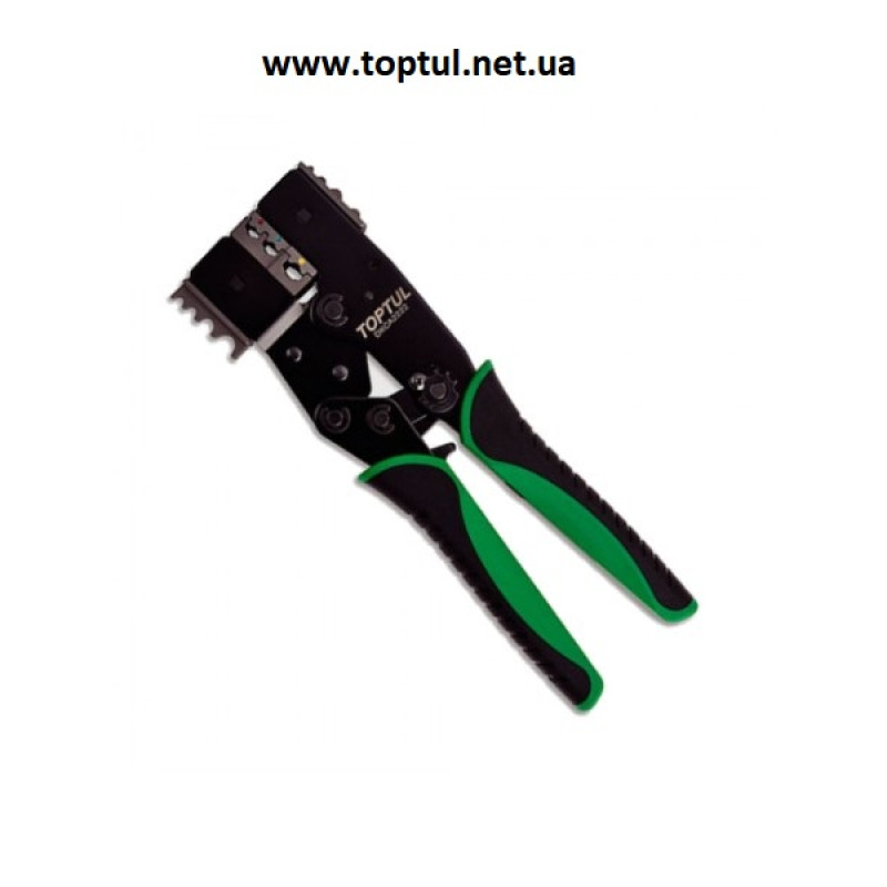 Клещи для обжимки клемм и снятия изоляции трещоточные 2 в 1  TOPTUL DKCA2222